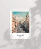 Çerçevesiz Poster Madrid’in İkonik Caddesi thumbnail 2