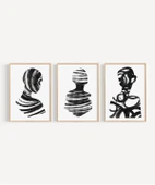 Çerçevesiz Poster Soyut İnsan Silüetleri 3'lü thumbnail 7