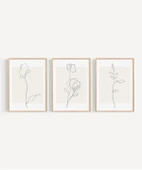Çerçevesiz Poster Organik Zarafet 3'lü thumbnail 6