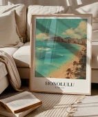 Çerçevesiz Poster Palmiye Rüzgarında Honolulu thumbnail 5