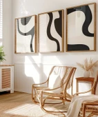 Çerçevesiz Poster Organik Akış Soyut 3'lü thumbnail 5