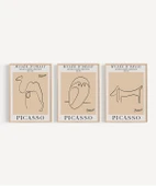 Çerçevesiz Poster Musée d'Orsay İlhamlı Picasso Hayvan Çizimleri 3'lü thumbnail 5