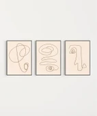 Çerçevesiz Poster Organik Formlar ve Çizgiler 3'lü thumbnail 7