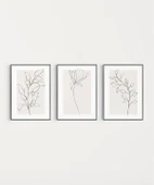 Çerçevesiz Poster eyaz Çerçeveli Minimal Çizgi Sanatı 3'lü thumbnail 7
