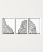 Çerçevesiz Poster Doğal Akış Soyut Sanatı 3'lü thumbnail 7