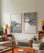 Çerçevesiz Poster Hareket ve Akış Temalı Monokrom 2'li thumbnail 3