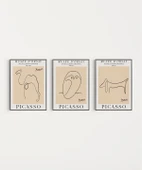 Çerçevesiz Poster Musée d'Orsay İlhamlı Picasso Hayvan Çizimleri 3'lü thumbnail 7