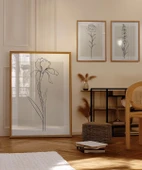 Çerçevesiz Poster Sade Çiçek Sanatı 3'lü thumbnail 5