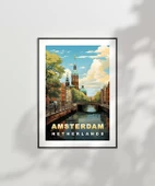 Çerçevesiz Poster Amsterdam’ın İkonik Kanalları thumbnail 6