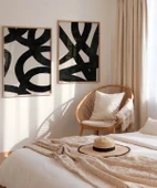 Çerçevesiz Poster Kesişen Çizgiler Soyut 2'li thumbnail 4