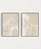 Çerçevesiz Poster Modern Zebra Çizgi Sanatı 2'li thumbnail 6