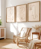 Çerçevesiz Poster Organik Formlar ve Çizgiler 3'lü thumbnail 5