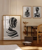 Çerçevesiz Poster Soyut İnsan Silüetleri 3'lü thumbnail 4