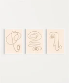 Çerçevesiz Poster Organik Formlar ve Çizgiler 3'lü thumbnail 2