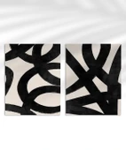 Çerçevesiz Poster Kesişen Çizgiler Soyut 2'li thumbnail 1