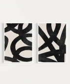 Çerçevesiz Poster Kesişen Çizgiler Soyut 2'li thumbnail 2