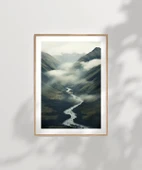 Çerçevesiz Poster Sisler İçinde Nehir thumbnail 7
