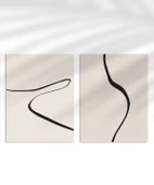 Çerçevesiz Poster Kıvrımlı Hatlar Modern 2'li thumbnail 1