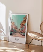 Çerçevesiz Poster Miami Sokak Manzarası thumbnail 5
