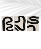 Çerçevesiz Poster Organik Akış Soyut Sanatı Triptik 3'lü thumbnail 1