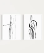 Çerçevesiz Poster Soyut İnce Çizgi Tasarımı 2'li thumbnail 2