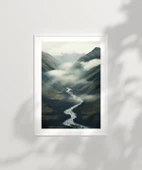 Çerçevesiz Poster Sisler İçinde Nehir thumbnail 2