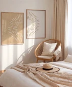 Çerçevesiz Poster Rustik Doku ve Soyut Çizgi 2'li thumbnail 3