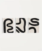 Çerçevesiz Poster Organik Akış Soyut Sanatı Triptik 3'lü thumbnail 2