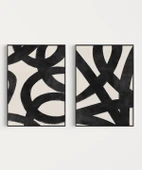 Çerçevesiz Poster Kesişen Çizgiler Soyut 2'li thumbnail 6