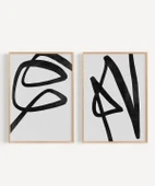 Çerçevesiz Poster Dinamizm Temalı Monokrom 2'li thumbnail 7