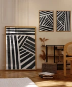 Çerçevesiz Poster Geometrik Siyah-Beyaz Çizgiler 3'lü thumbnail 5