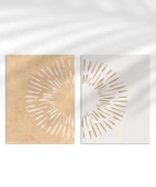 Çerçevesiz Poster Rustik Doku ve Soyut Çizgi 2'li thumbnail 1