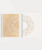 Çerçevesiz Poster Rustik Doku ve Soyut Çizgi 2'li thumbnail 2