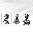 Çerçevesiz Poster Soyut İnsan Silüetleri 3'lü thumbnail 1