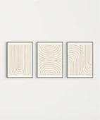 Çerçevesiz Poster Organik Akış ve Desen Sanatı Triptik 3'lü thumbnail 7