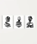 Çerçevesiz Poster Soyut İnsan Silüetleri 3'lü thumbnail 2