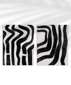 Çerçevesiz Poster Monokrom Zebra Çizgileri 2'li thumbnail 1