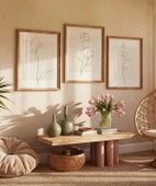 Çerçevesiz Poster Organik Zarafet 3'lü thumbnail 5