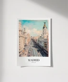 Çerçevesiz Poster Madrid’in İkonik Caddesi thumbnail 1