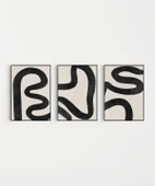 Çerçevesiz Poster Organik Akış Soyut Sanatı Triptik 3'lü thumbnail 7