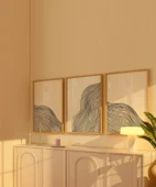 Çerçevesiz Poster Soyut Hatlar ve Akış 3'lü thumbnail 3