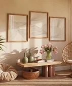 Çerçevesiz Poster Minimalist Organik Formlar 3'lü thumbnail 5