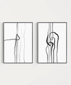 Çerçevesiz Poster Soyut İnce Çizgi Tasarımı 2'li thumbnail 6