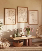 Çerçevesiz Poster Organik Formlar ve Çizgiler 3'lü thumbnail 4