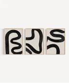 Çerçevesiz Poster Organik Akış Soyut Sanatı Triptik 3'lü thumbnail 6