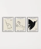 Çerçevesiz Poster Picasso Minimal Çizgi Sanatı 3'lü - 7