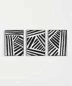 Çerçevesiz Poster Geometrik Siyah-Beyaz Çizgiler 3'lü thumbnail 6