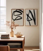 Çerçevesiz Poster Dinamizm Temalı Monokrom 2'li thumbnail 3