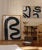 Çerçevesiz Poster Organik Akış Soyut Sanatı Triptik 3'lü thumbnail 5