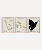 Çerçevesiz Poster Picasso Minimal Çizgi Sanatı 3'lü - 6